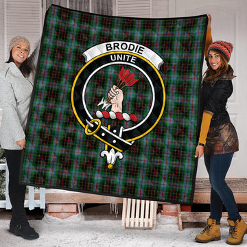Brodie Hunting Tartan Quilt with Family Crest