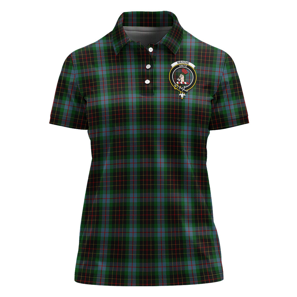 Brodie Hunting Tartan Polo Shirt with Family Crest For Women - Tartanvibesclothing
