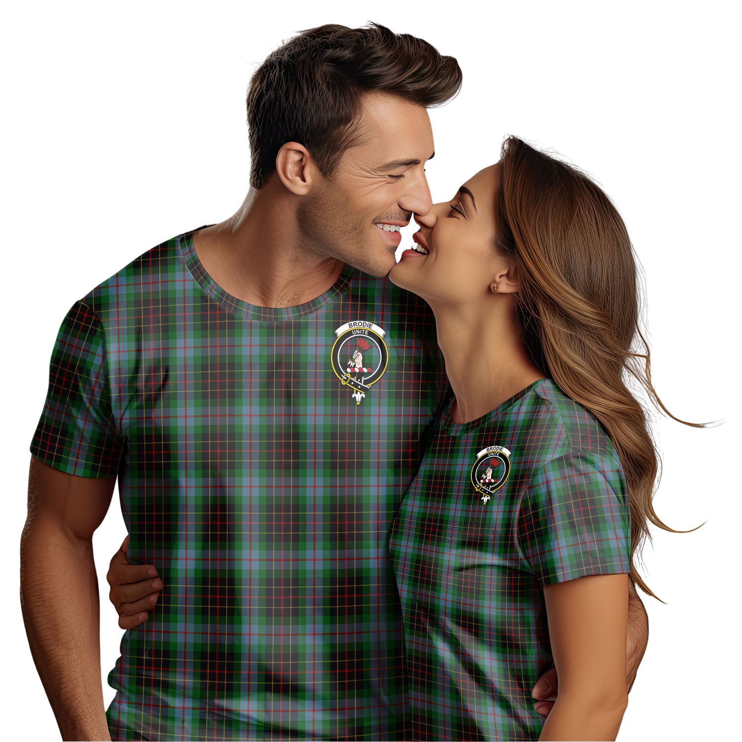 Brodie Hunting Tartan T-Shirt with Family Crest - Tartanvibesclothing