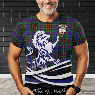 Brodie Hunting Modern Tartan T-Shirt with Alba Gu Brath Regal Lion Emblem