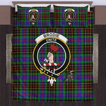 Brodie Hunting Modern Tartan Bedding Set with Family Crest