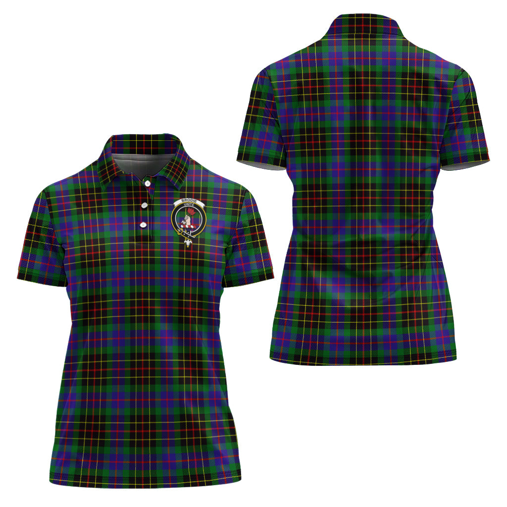 Brodie Hunting Modern Tartan Polo Shirt with Family Crest For Women Women - Tartanvibesclothing