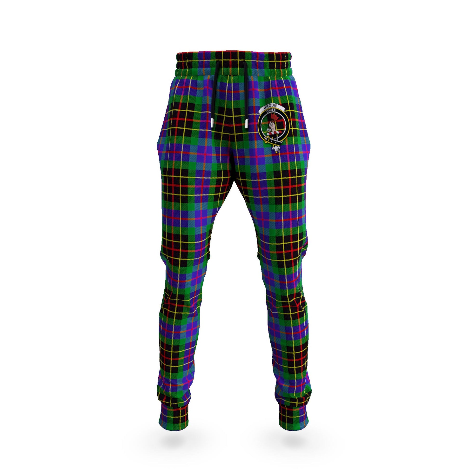Brodie Hunting Modern Tartan Joggers Pants with Family Crest - Tartanvibesclothing