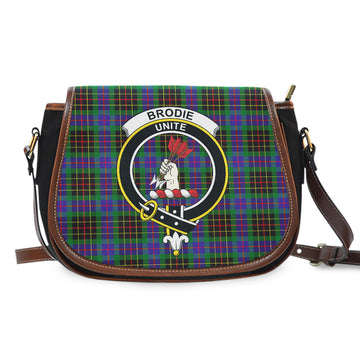 Brodie Hunting Modern Tartan Saddle Bag with Family Crest