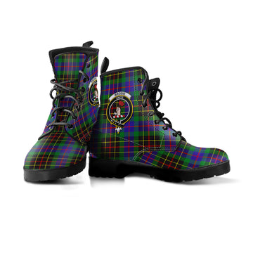 Brodie Hunting Modern Tartan Leather Boots with Family Crest