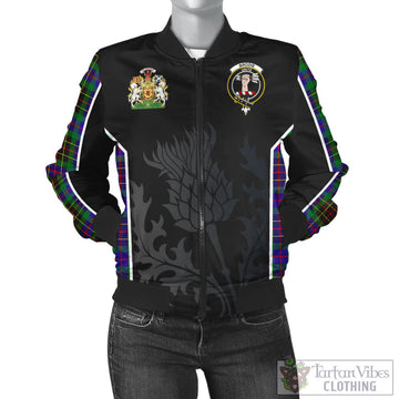 Brodie Hunting Modern Tartan Bomber Jacket with Family Crest and Scottish Thistle Vibes Sport Style