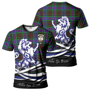 Brodie Hunting Modern Tartan T-Shirt with Alba Gu Brath Regal Lion Emblem