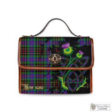 Brodie Hunting Modern Tartan Waterproof Canvas Bag with Scotland Map and Thistle Celtic Accents