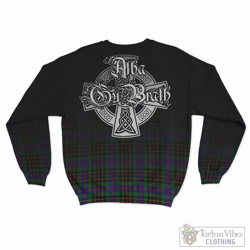 Tartan Vibes Clothing Brodie Hunting Modern Tartan Sweatshirt Featuring Alba Gu Brath Family Crest Celtic Inspired