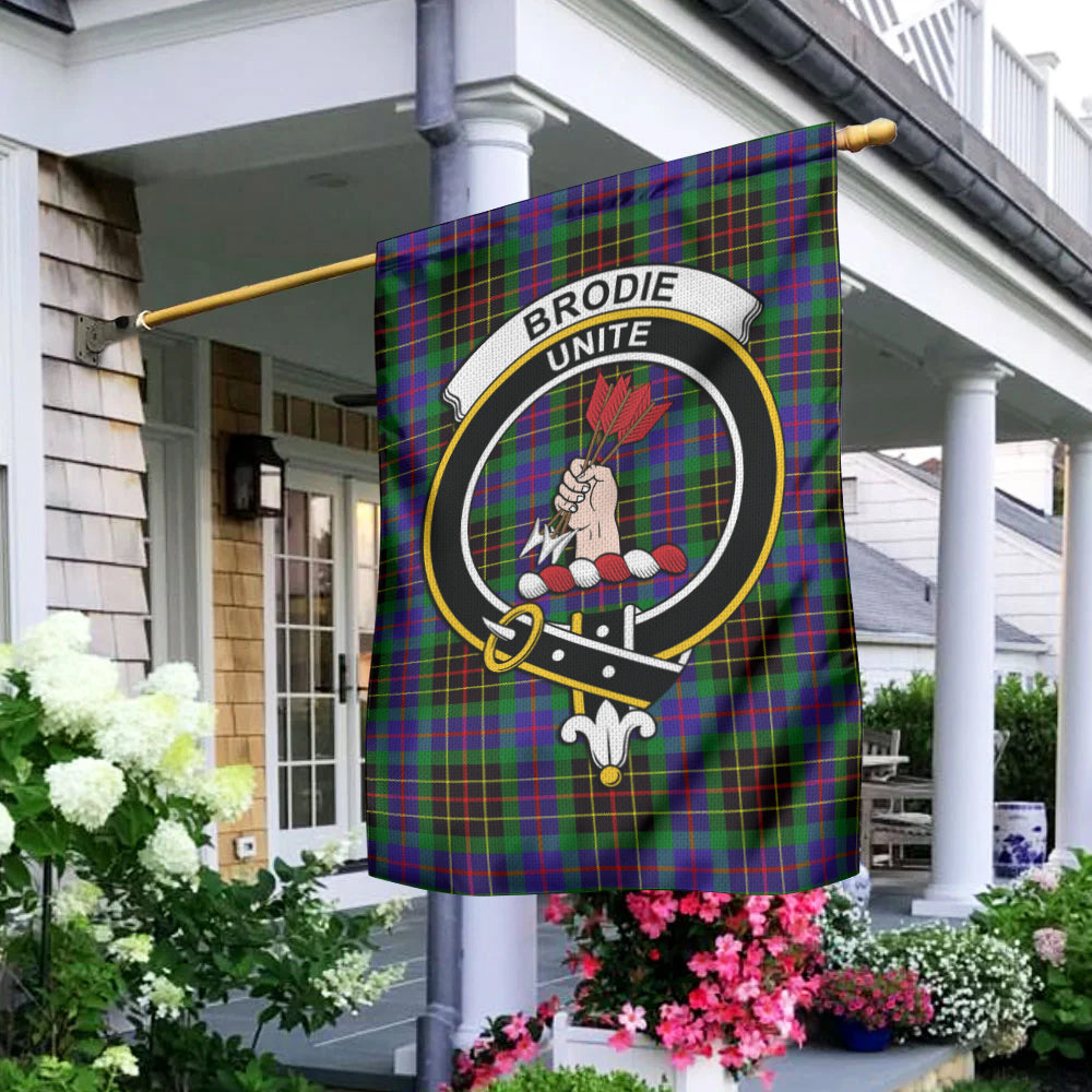 Brodie Hunting Modern Tartan Flag with Family Crest - Tartanvibesclothing