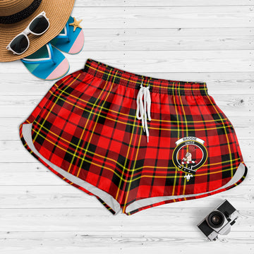 Brodie Modern Tartan Womens Shorts with Family Crest