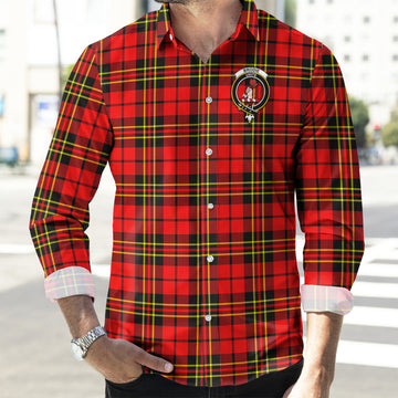 Brodie Modern Tartan Long Sleeve Button Up Shirt with Family Crest