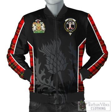 Brodie Modern Tartan Bomber Jacket with Family Crest and Scottish Thistle Vibes Sport Style