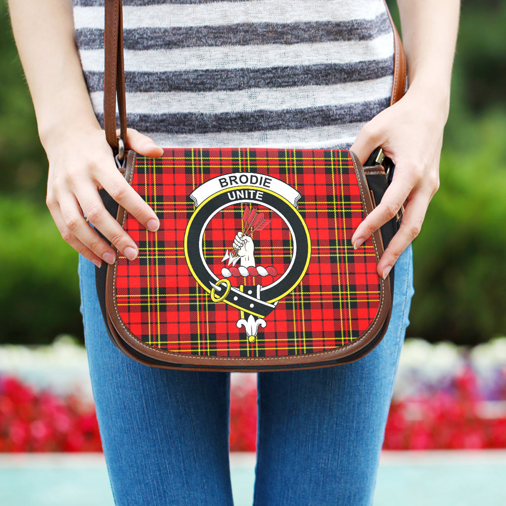 Brodie Modern Tartan Saddle Bag with Family Crest One Size - Tartanvibesclothing