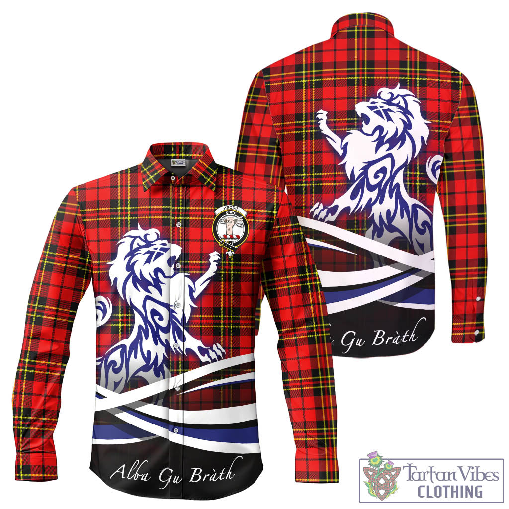 brodie-modern-tartan-long-sleeve-button-up-shirt-with-alba-gu-brath-regal-lion-emblem