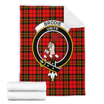 Brodie Modern Tartan Blanket with Family Crest