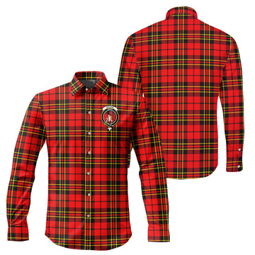Brodie Modern Tartan Long Sleeve Button Up Shirt with Family Crest