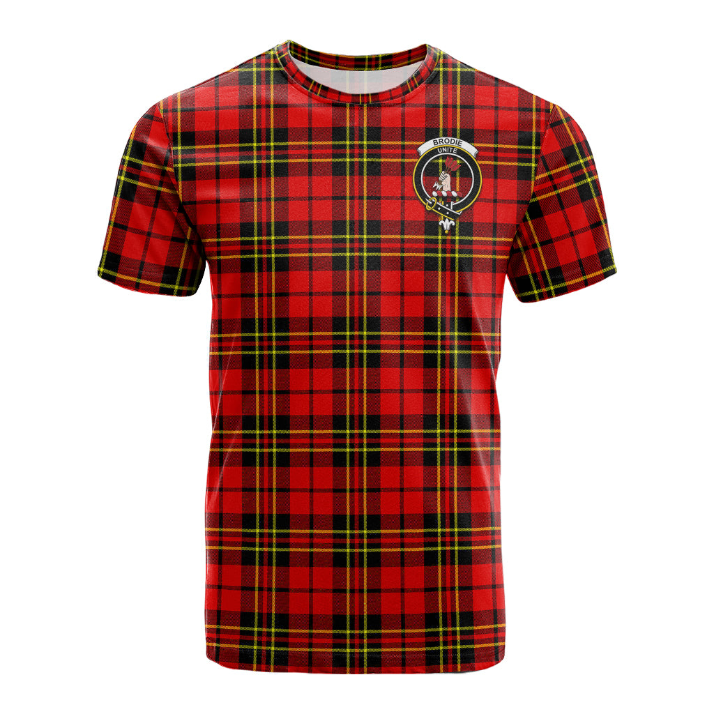 Brodie Modern Tartan T-Shirt with Family Crest - Tartanvibesclothing