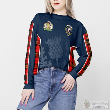 Brodie Modern Tartan Sweatshirt with Family Crest and Scottish Thistle Vibes Sport Style