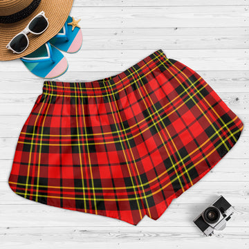 Brodie Modern Tartan Womens Shorts with Family Crest