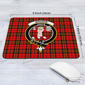 Brodie Modern Tartan Mouse Pad with Family Crest