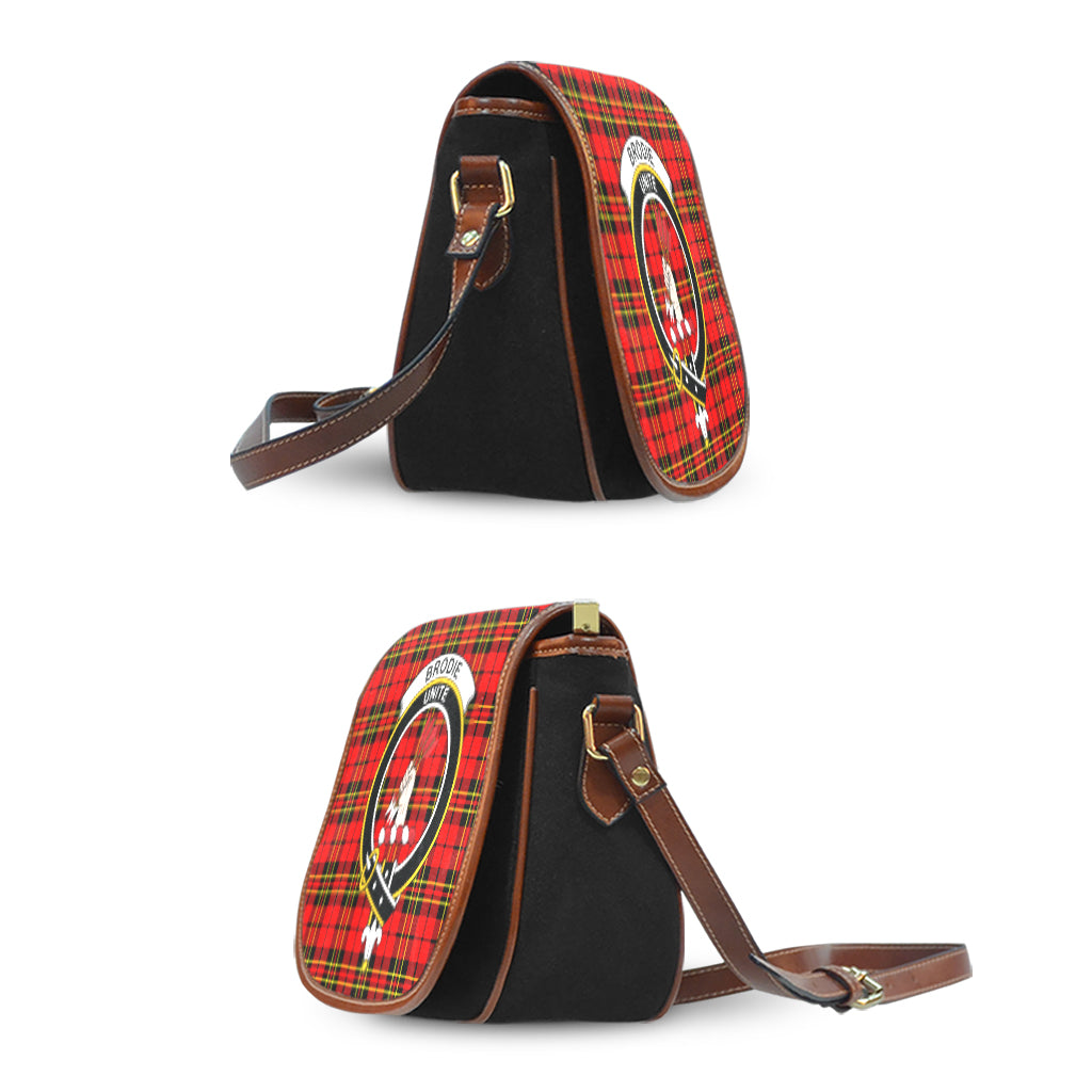 Brodie Modern Tartan Saddle Bag with Family Crest - Tartanvibesclothing