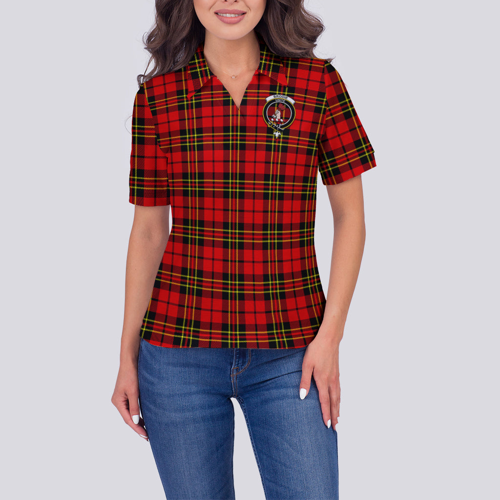 Brodie Modern Tartan Polo Shirt with Family Crest For Women - Tartanvibesclothing