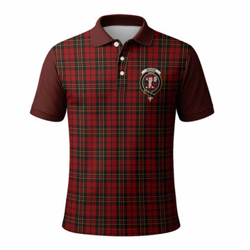 Brodie Tartan Accent Polo Shirt with Family Crest Kid - Tartan Vibes Clothing