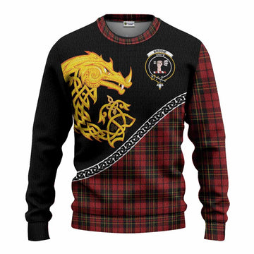 Brodie Tartan Crest Knitted Sweater Legendary Dragon Knot Half Style