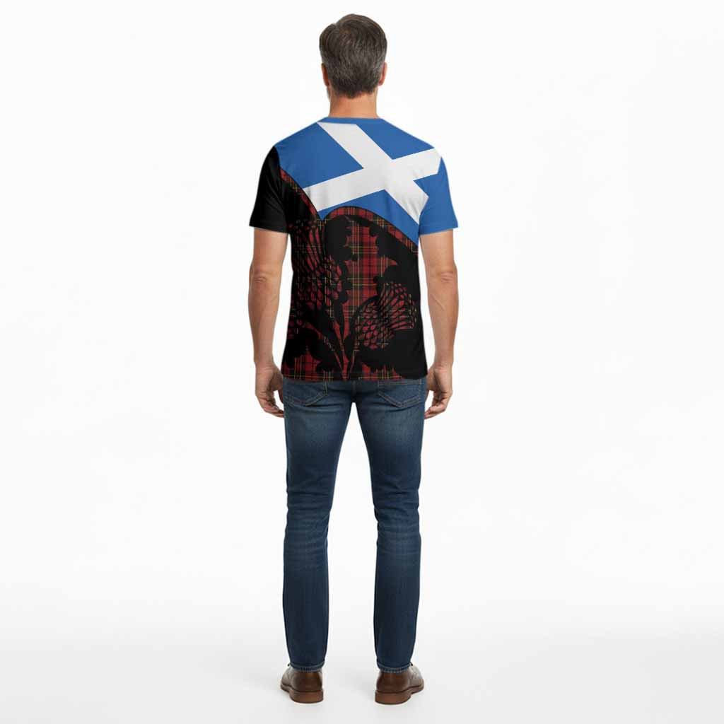 Brodie Tartan Family Crest Cotton T-shirt Scotland Thistle Floral Flag Style