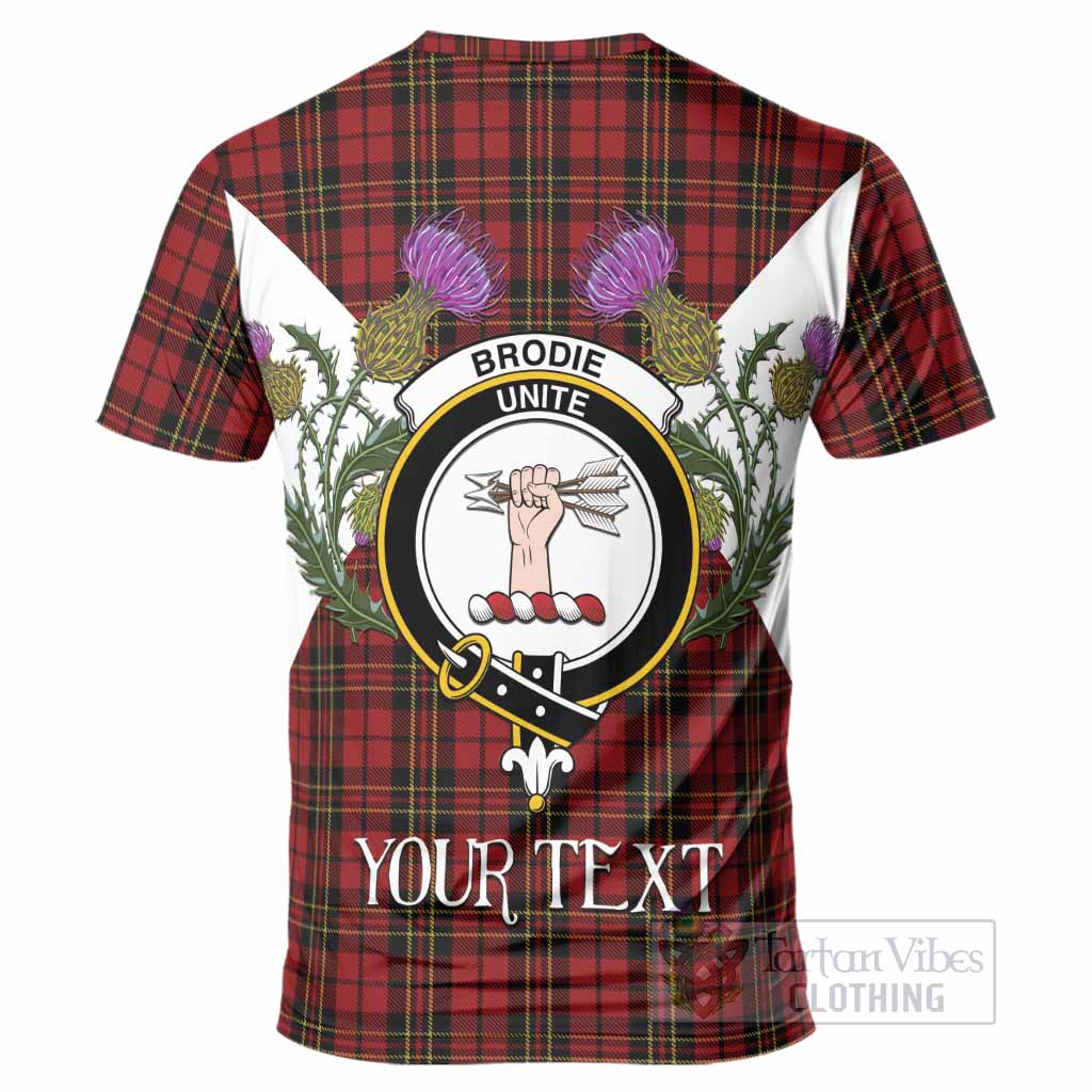 Brodie Tartan Family Crest T-Shirt Scottish Burns Night Thistle Floral