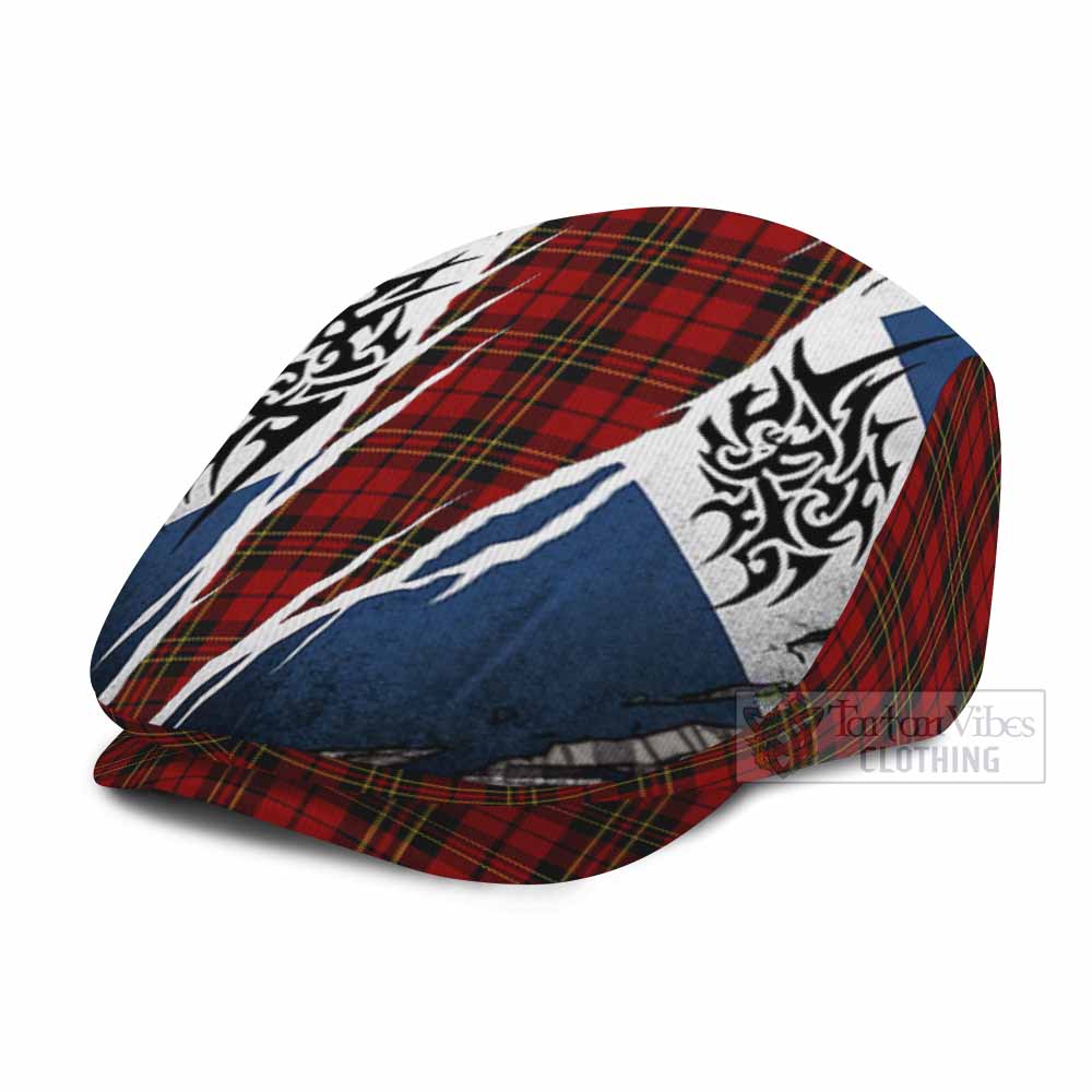 Brodie Tartan Flat Cap, Jeff Cap Scotland Flag Ripped Tribal Design