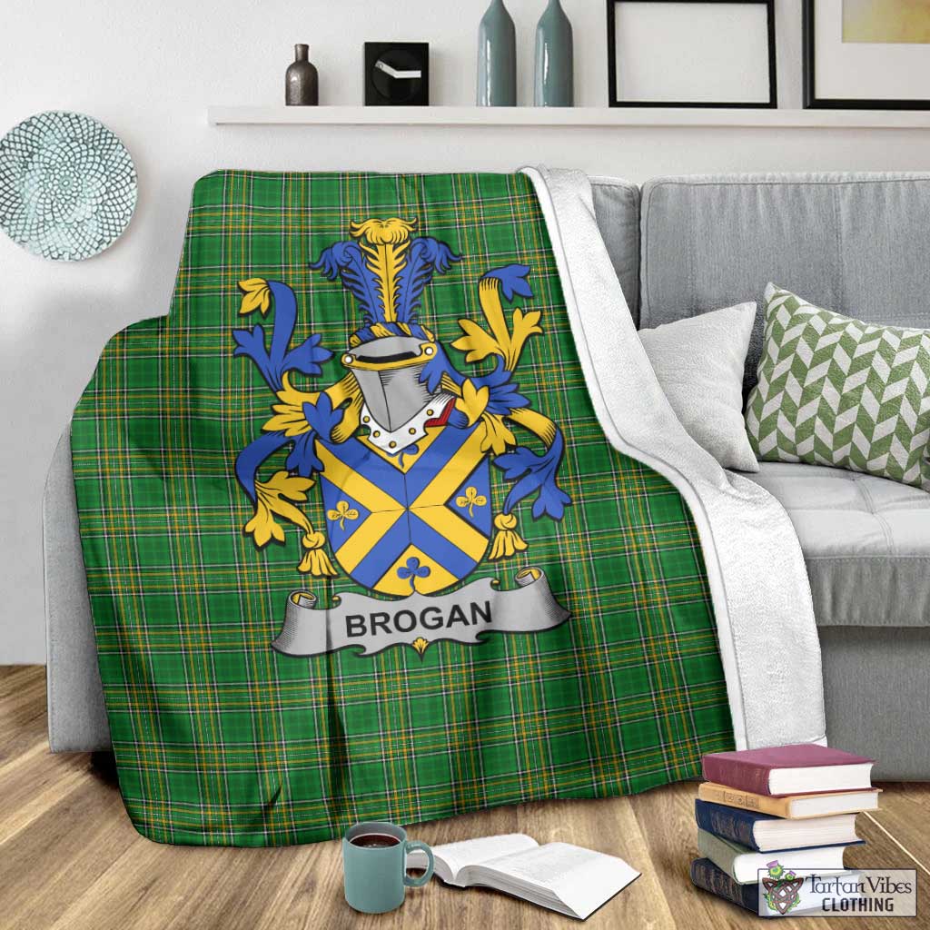 Brogan Irish Clan Tartan Blanket with Coat of Arms - Tartan Vibes Clothing