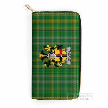 Brooke Irish Clan Tartan Women's Leather Wallet with Coat of Arms
