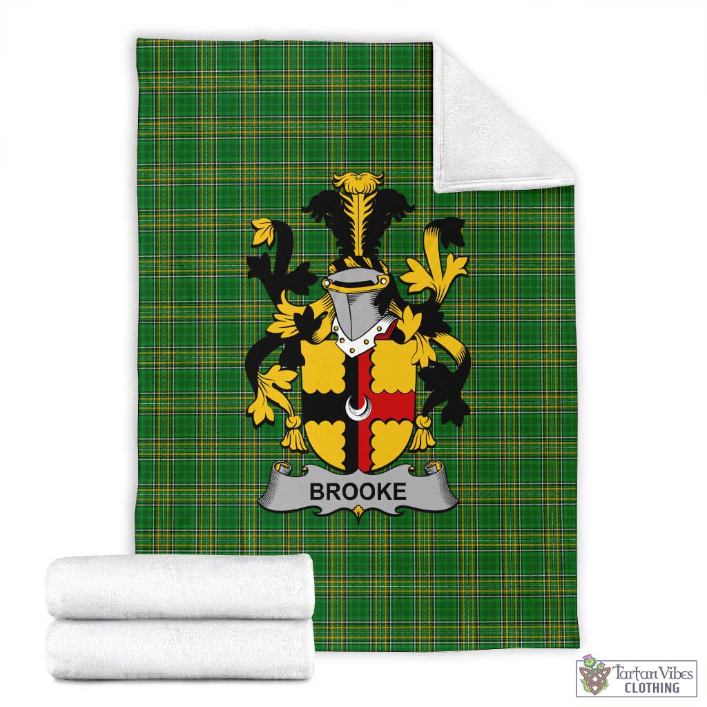 Brooke Irish Clan Tartan Blanket with Coat of Arms X-Large 59 x 79 inches 150 x 200 cm - Tartan Vibes Clothing