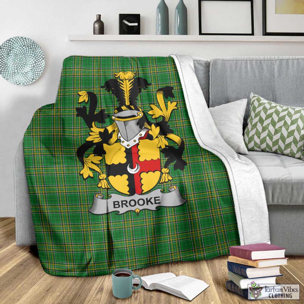 Brooke Irish Clan Tartan Blanket with Coat of Arms - Tartan Vibes Clothing