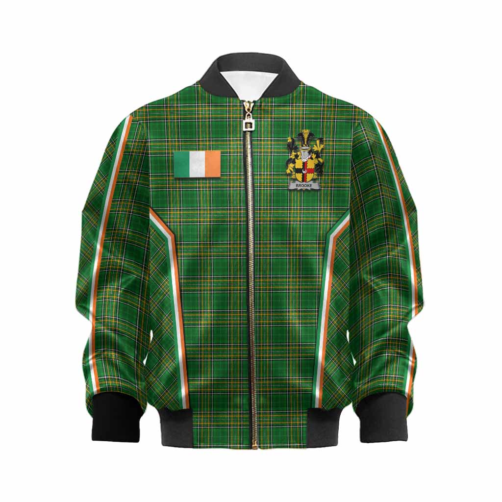 Brooke Irish Clan Coat of Arm Tartan Kid Bomber Jacket Flag Style