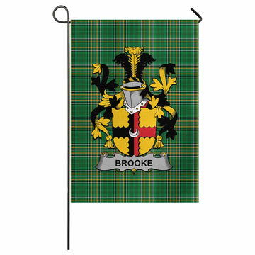 Brooke Irish Clan Tartan Garden Flag with Coat of Arms