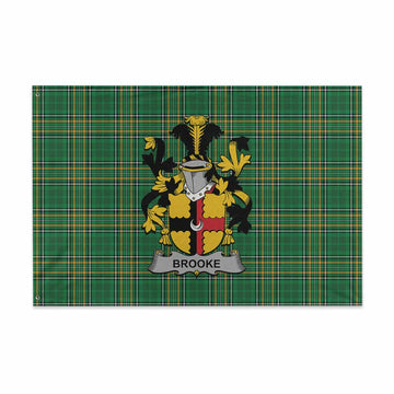 Brooke Irish Clan Tartan House Flag with Coat of Arms