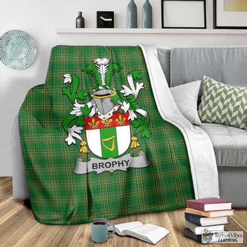 Brophy Irish Clan Tartan Blanket with Coat of Arms