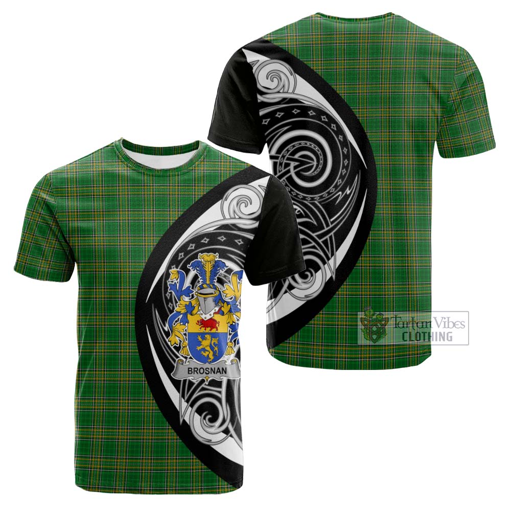 Tartan Vibes Clothing Brosnan Irish Clan Cotton T-shirt Celtic Circle Style