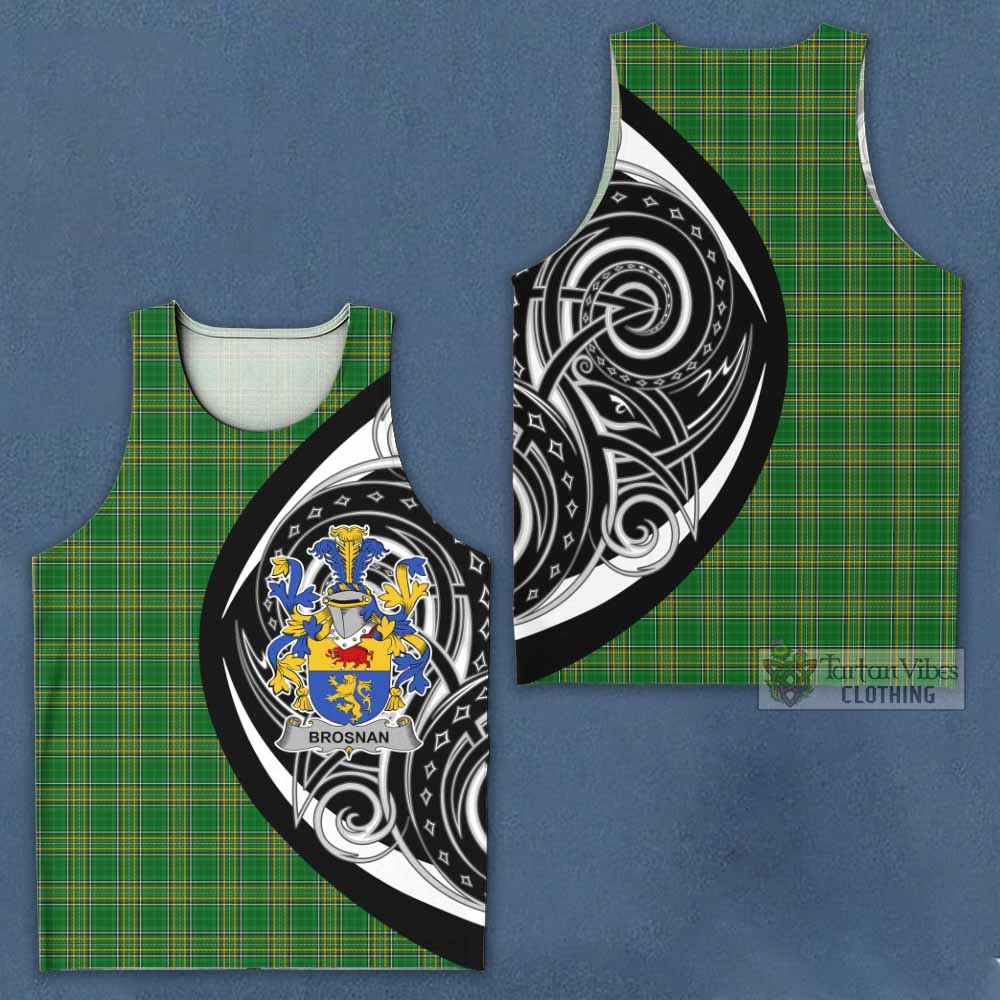 Tartan Vibes Clothing Brosnan Irish Clan Men's Tank Top Celtic Circle Style