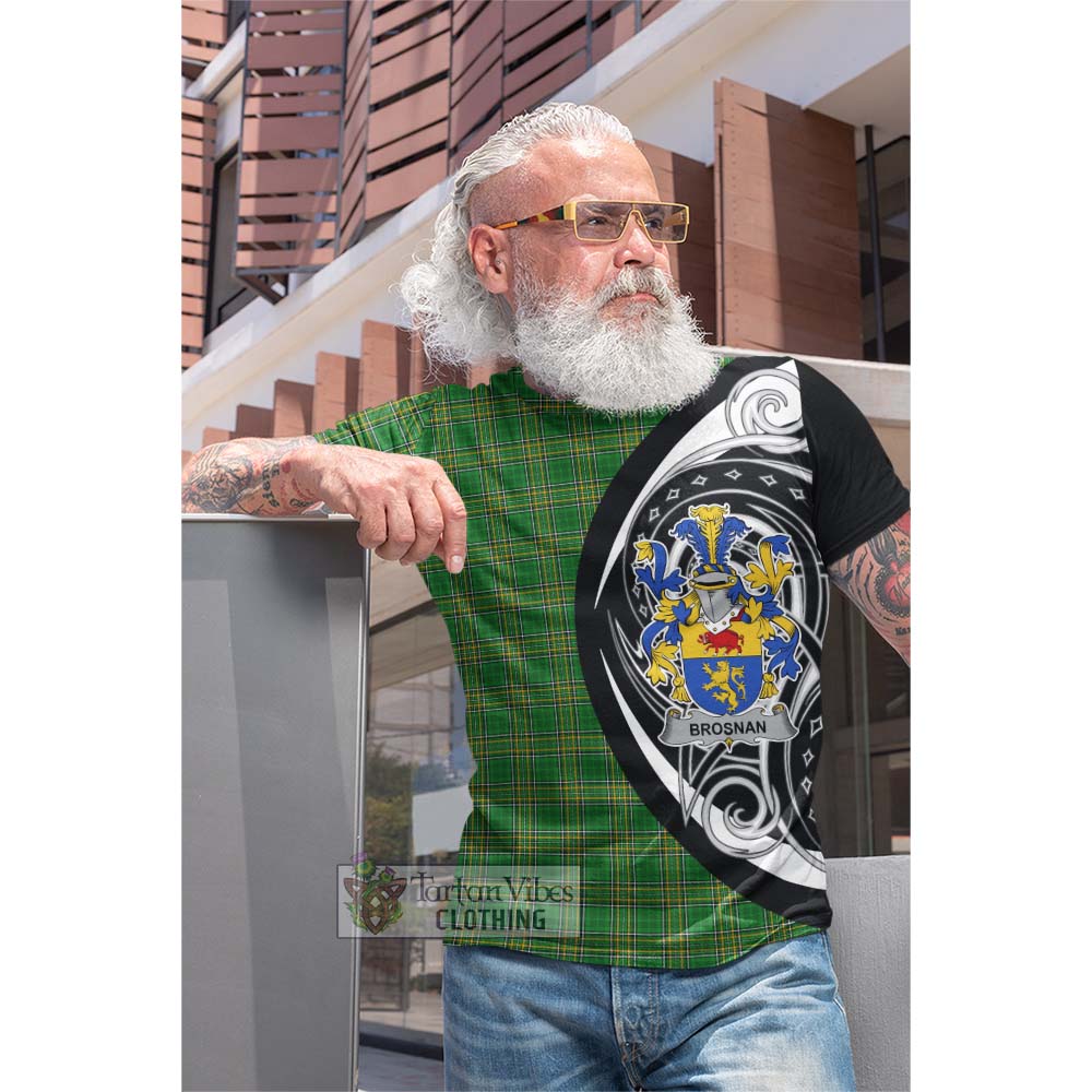 Tartan Vibes Clothing Brosnan Irish Clan Cotton T-shirt Celtic Circle Style