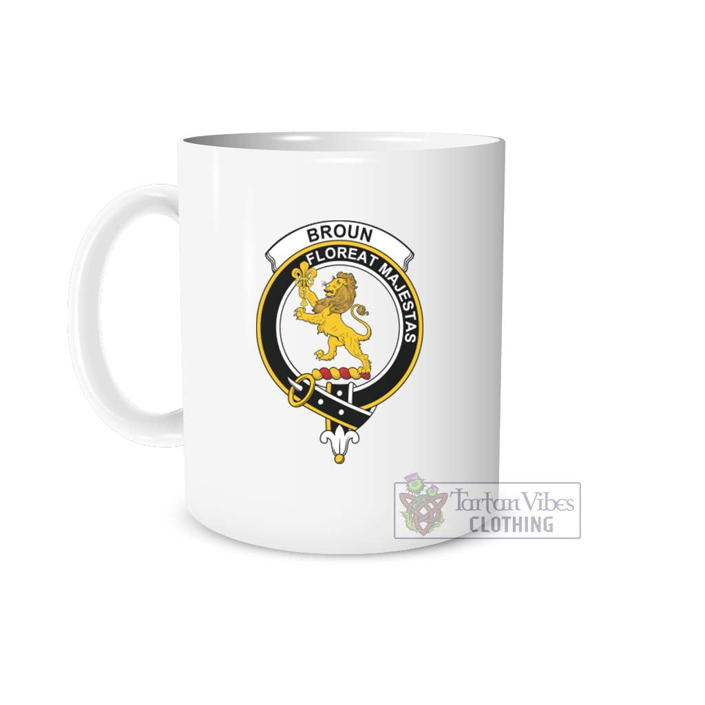 Broun Family Crest Ceramic Mug One Size 11oz size - 2D-tartanvibesclothing