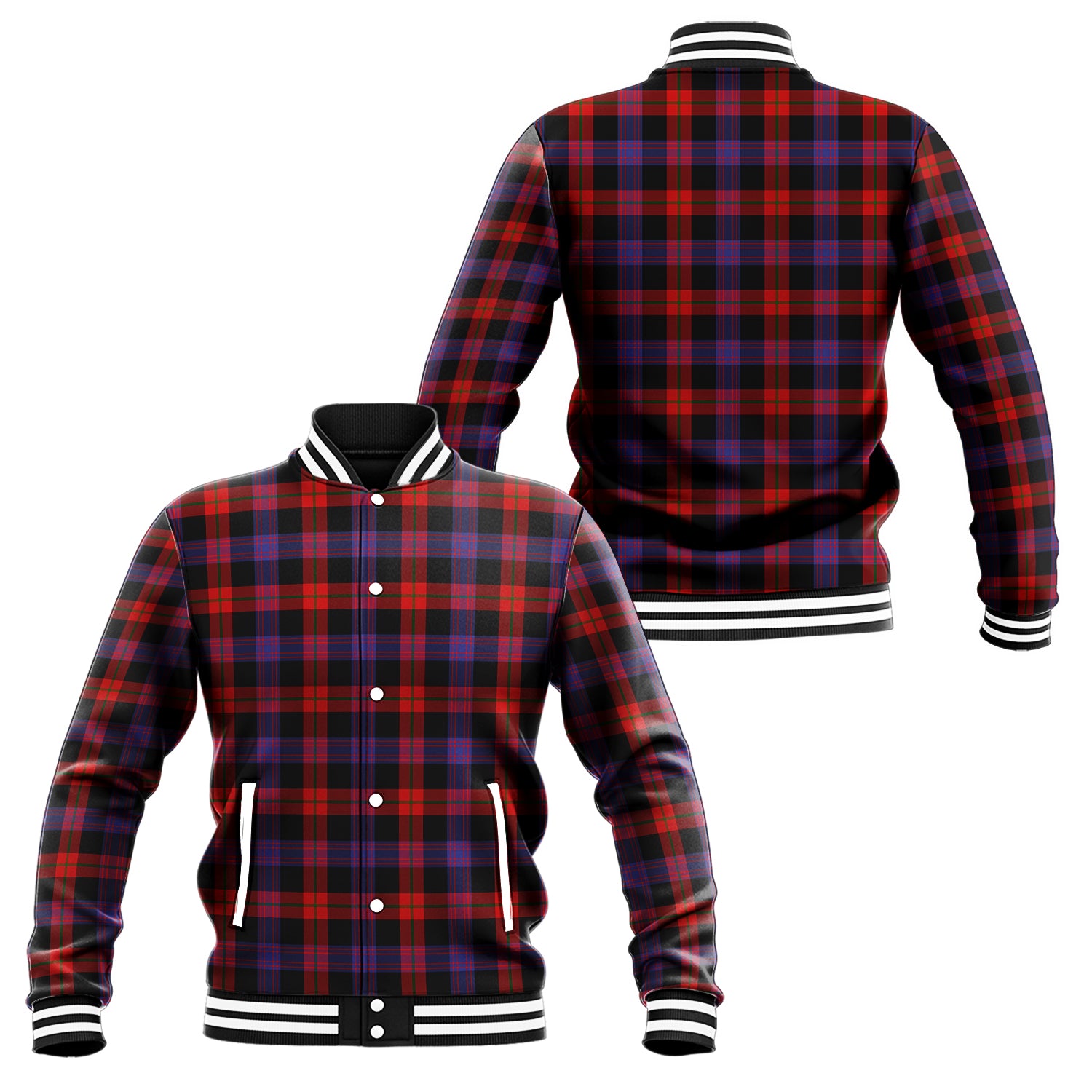 Broun Modern Tartan Baseball Jacket Unisex - Tartan Vibes Clothing