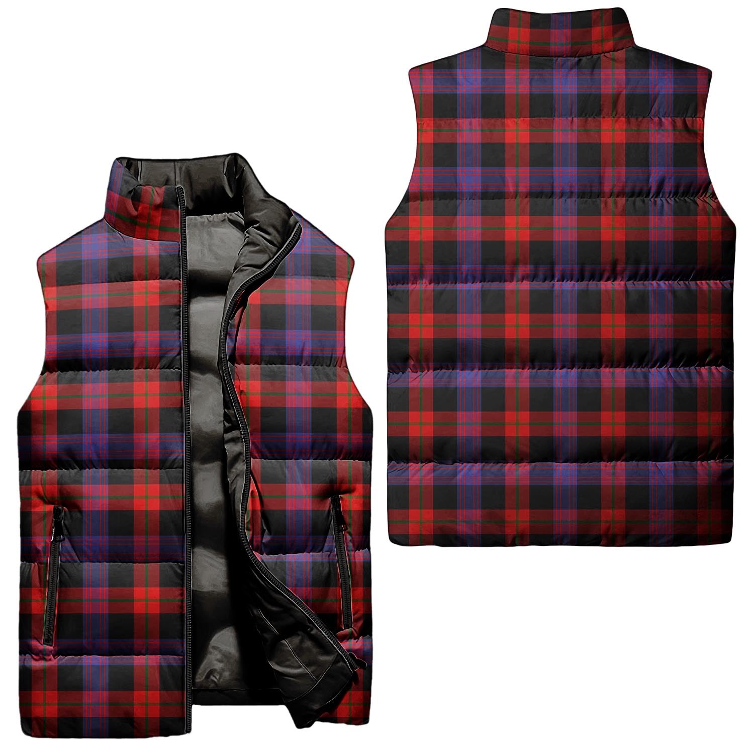 Broun Modern Tartan Sleeveless Puffer Jacket Unisex - Tartanvibesclothing