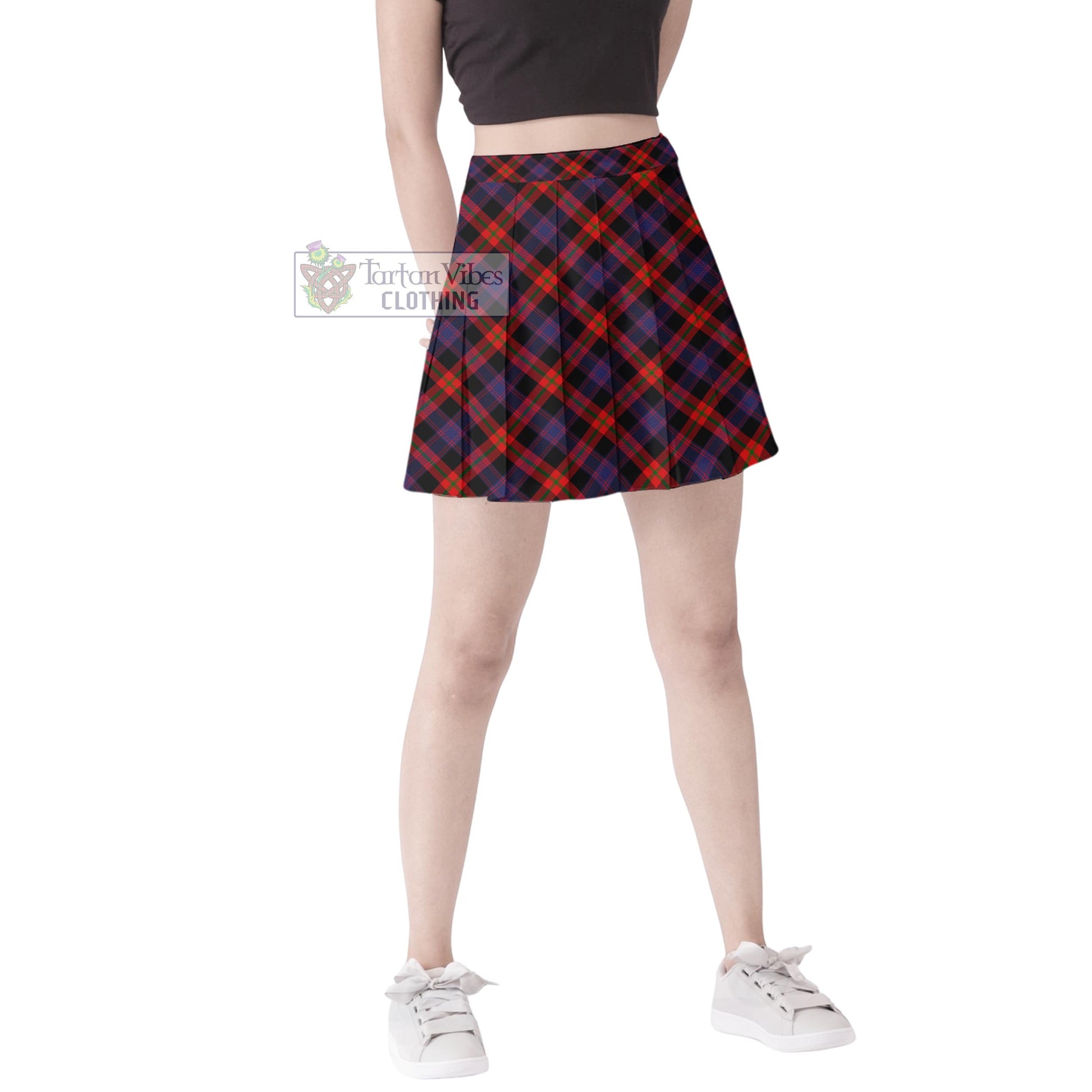 Tartan Vibes Clothing Broun Modern Tartan Women's Plated Mini Skirt