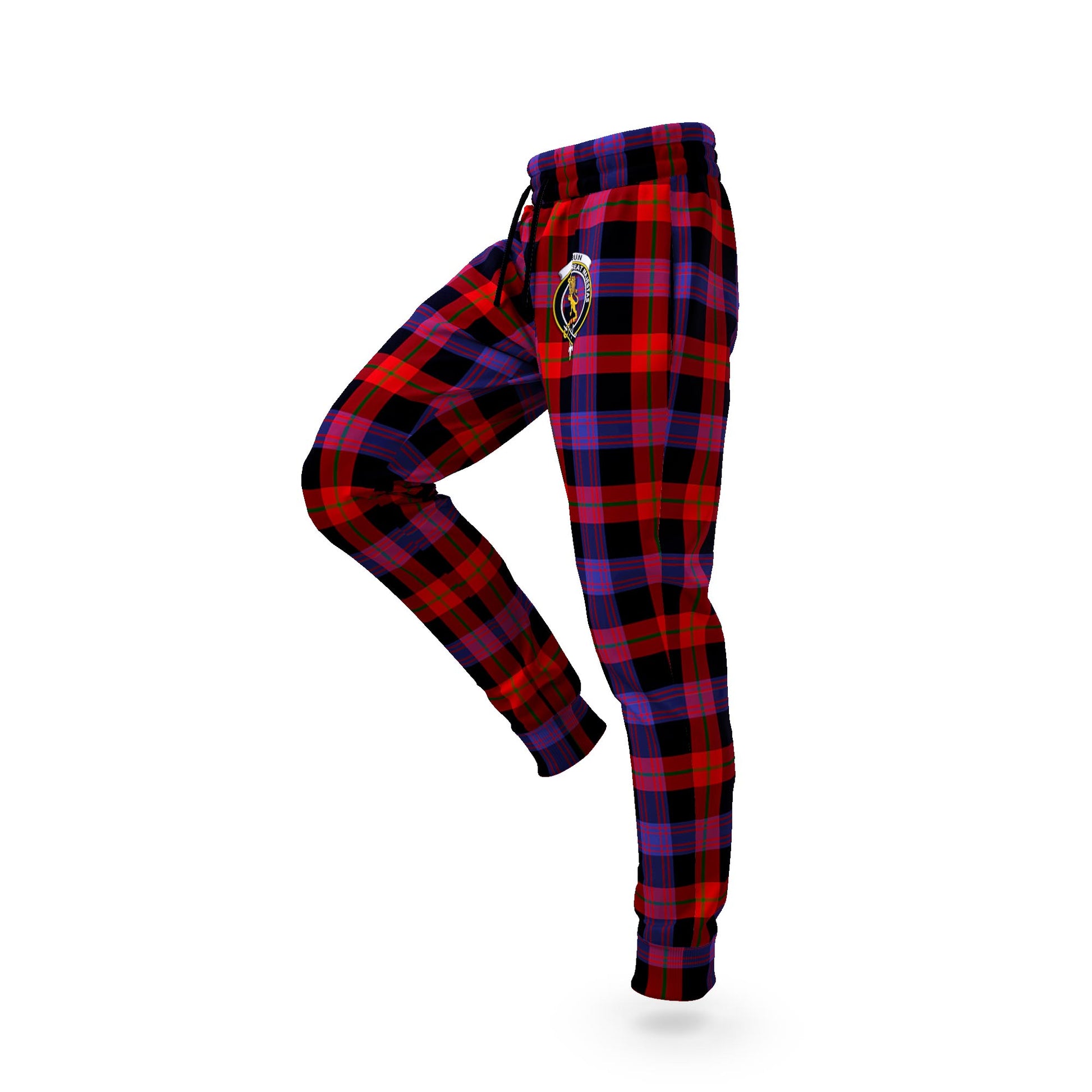 Broun Modern Tartan Joggers Pants with Family Crest S - Tartan Vibes Clothing