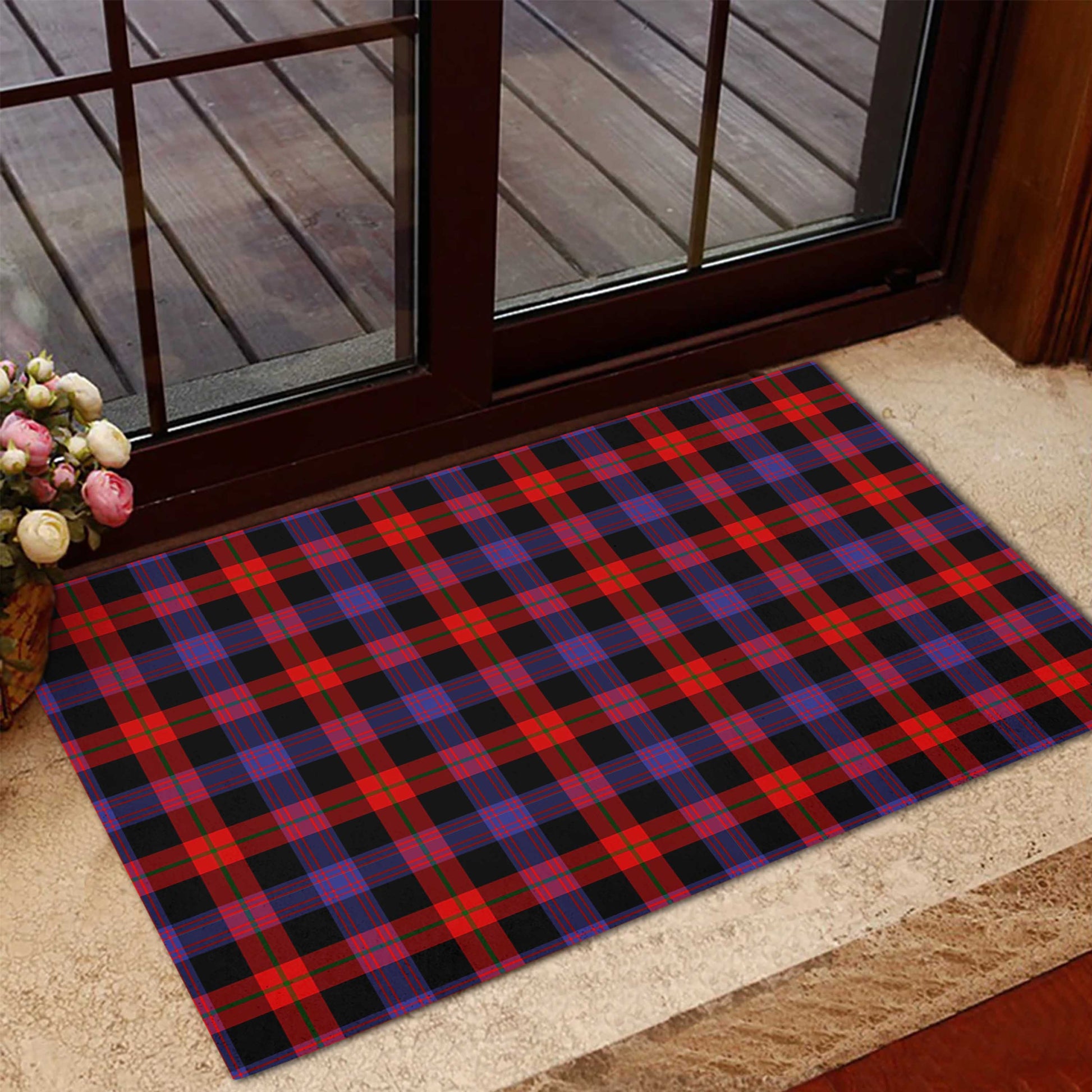 Broun Modern Tartan Door Mat - Tartanvibesclothing