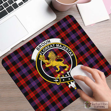 Tartan Vibes Clothing Broun Modern Tartan Mouse Pad with Family Crest